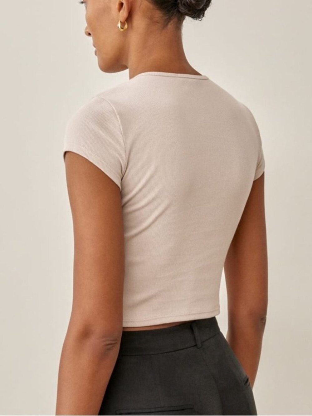 Reformation Muse Tee in Sand - Picture 3 of 6